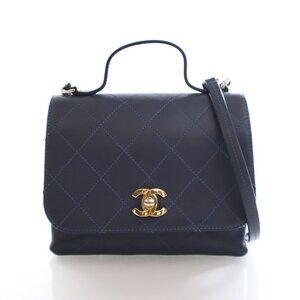 Chanel Calfskin Quilted Top Handle